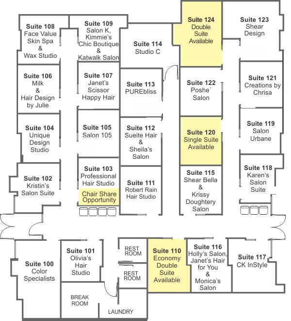 InStyle Algonquin Floor Plan - InStyle Salon & Spa Suites