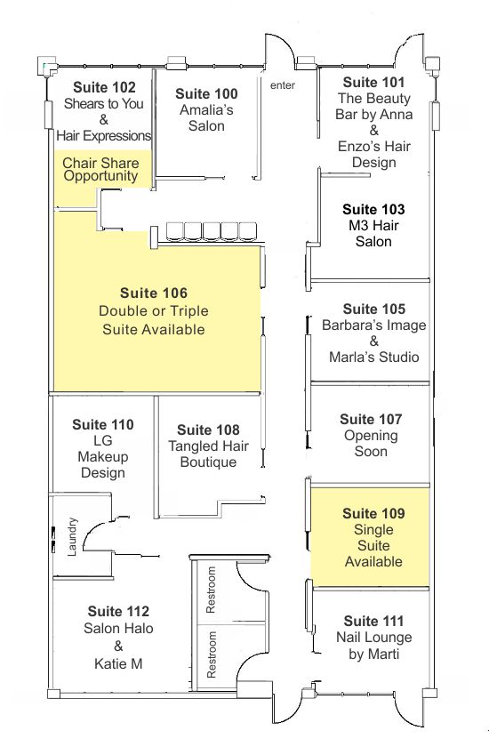 InStyle Salon & Spa Suites Bartlett Floor Plan