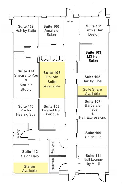 InStyle Salon & Spa Suites Bartlett Floor Plan