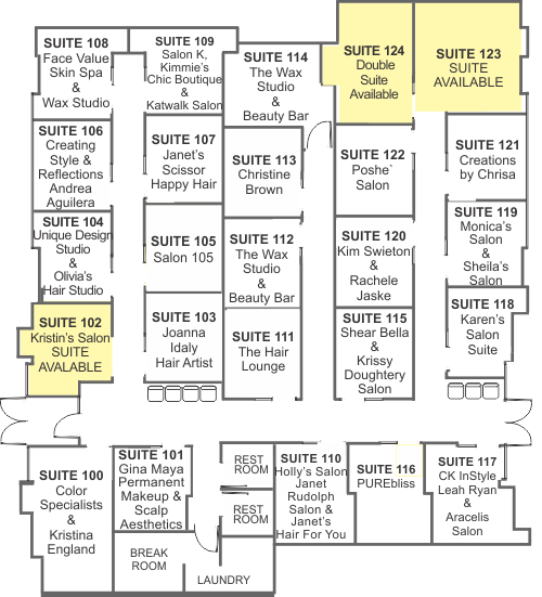 InStyle Algonquin Floor Plan - InStyle Salon & Spa Suites