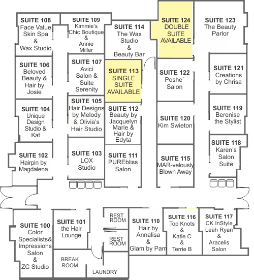 InStyle Algonquin Floor Plan - InStyle Salon & Spa Suites